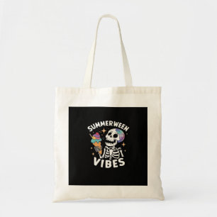 Tote Bag Été Halloween Funky Skeleton Ice Cre