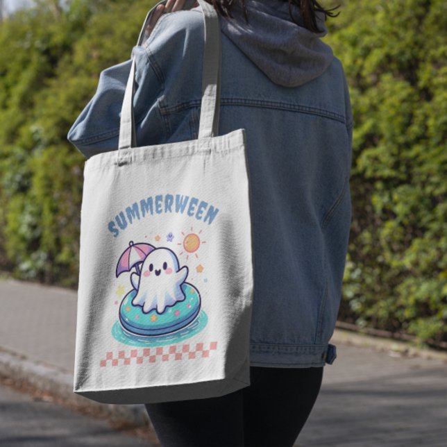 Tote Bag Eté Halloween vacances Pastel Ghost (Créateur téléchargé)