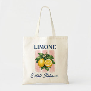 Tote Bag Été Italien Citron Botanique Aquarelle Vintage