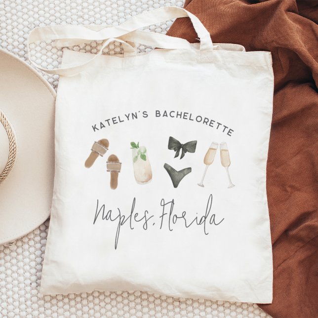 Tote Bag Été Neutres Fête de Bachelorette Personnalisée (Créateur téléchargé)