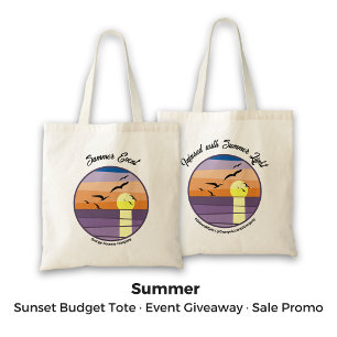 Tote Bag Été personnalisé Événement Sunset Vente de marque