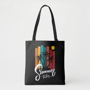 Tote Bag Été Vibes Plage Vacances Rétro Été