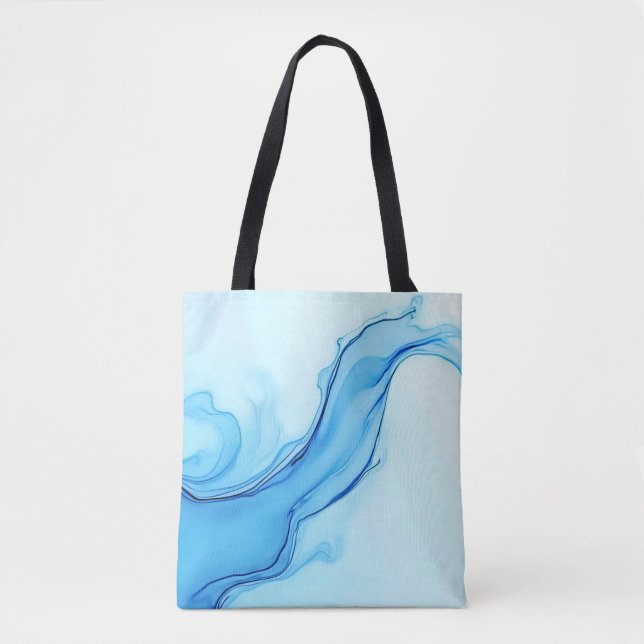 Tote Bag Éthéal Blue Liquide Art Éperal (Devant)