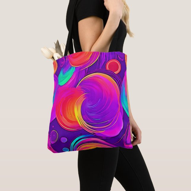 Tote Bag Ethereal Neon : Des rêves Abstraits (De près)