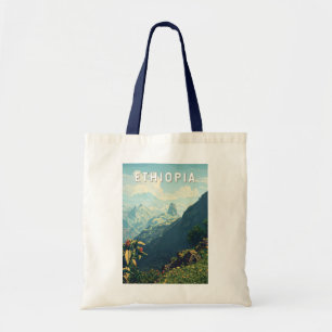 Tote Bag Ethiopie Illustration Voyage Art Vintage