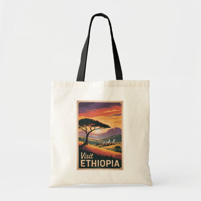Tote Bag Ethiopie Sunset Travel Art Vintage (Devant)