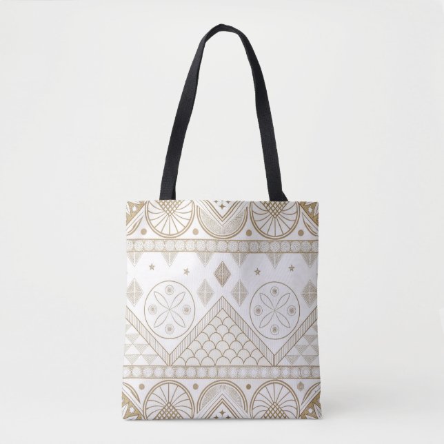 Tote Bag Ethnique géométrique Tribal Tribal sans couture Mo (Devant)