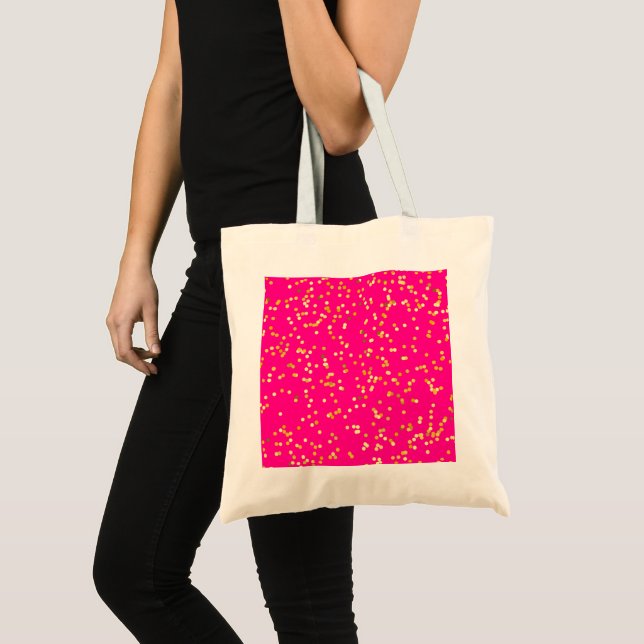 Tote Bag Étincelle d'or rose rose (Devant (produit))