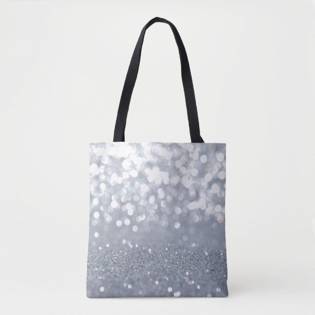 Tote Bag Étincelle et brillant de parties scintillant argen (Devant)