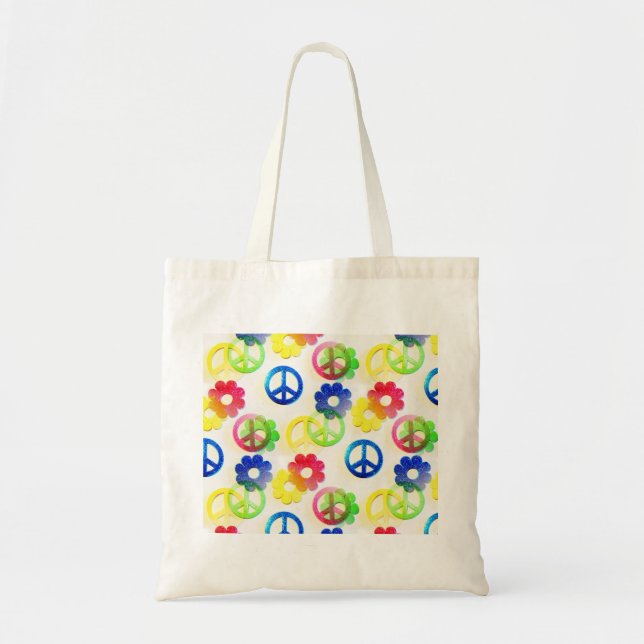 Tote Bag Étincelles hippies super de flower power de signes (Devant)