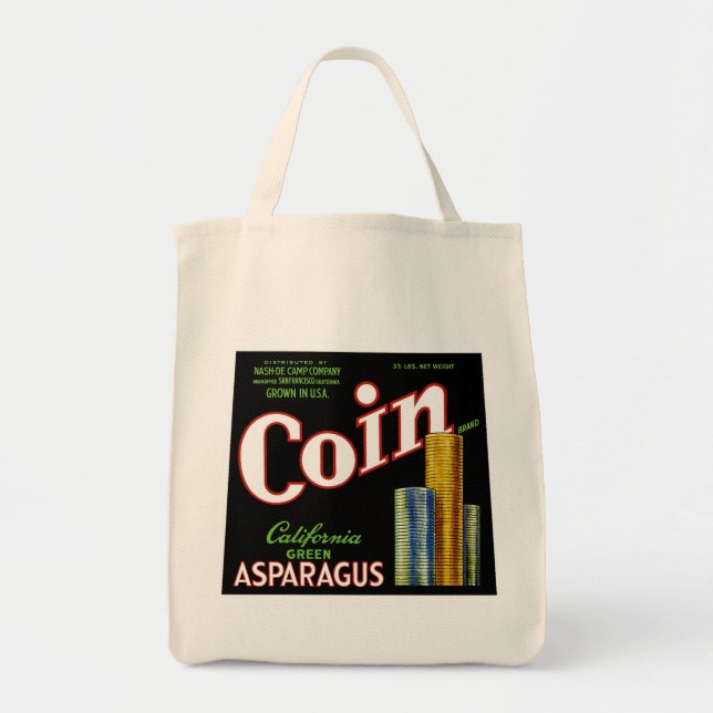 Tote Bag Étiquette d'asperges de Californie (Devant)