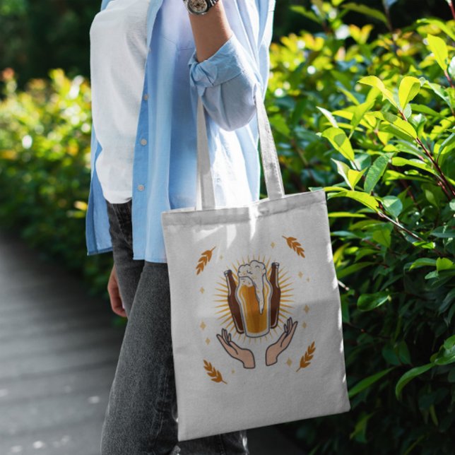 Tote Bag Étiquette de bouteille de bière (Créateur téléchargé)