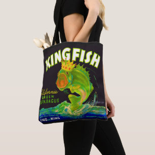Tote Bag étiquette de caisse d'asperges de Kingfish dans le