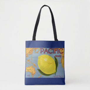 Tote Bag Étiquette de caisse de fruits vintage Art Pacific 