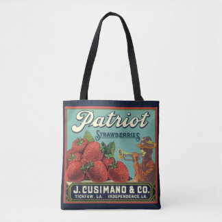 Tote Bag Étiquette de caisse de fruits vintage Art Patriote