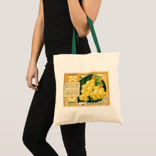 Tote Bag Étiquette de caisse de fruits vintage, raisins Mus