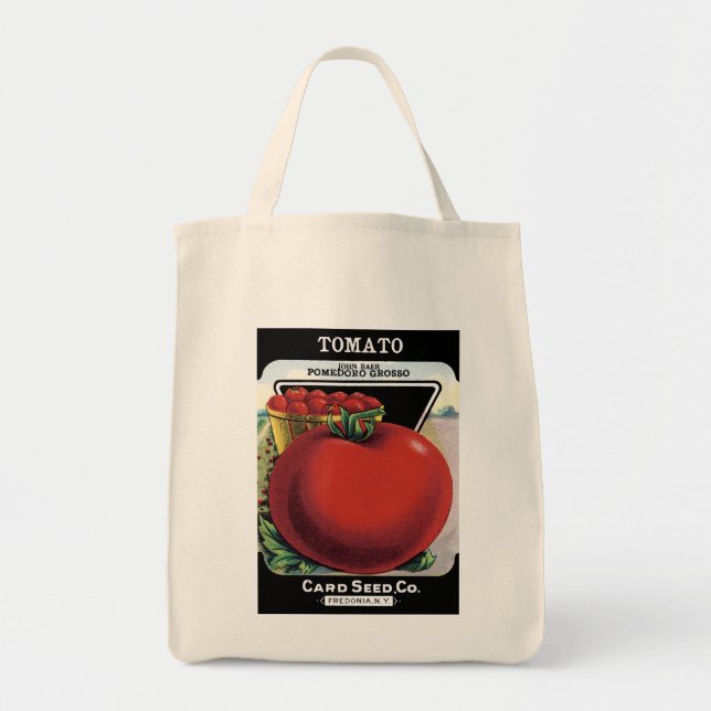 Tote Bag Étiquette de paquets de graines de tomate (Devant)