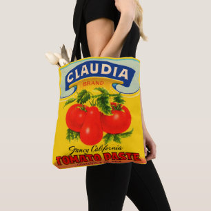 Tote Bag étiquette de pâte de tomate Claudia des années 