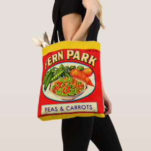 Tote Bag étiquette de pois et de carottes de Fern Park dans