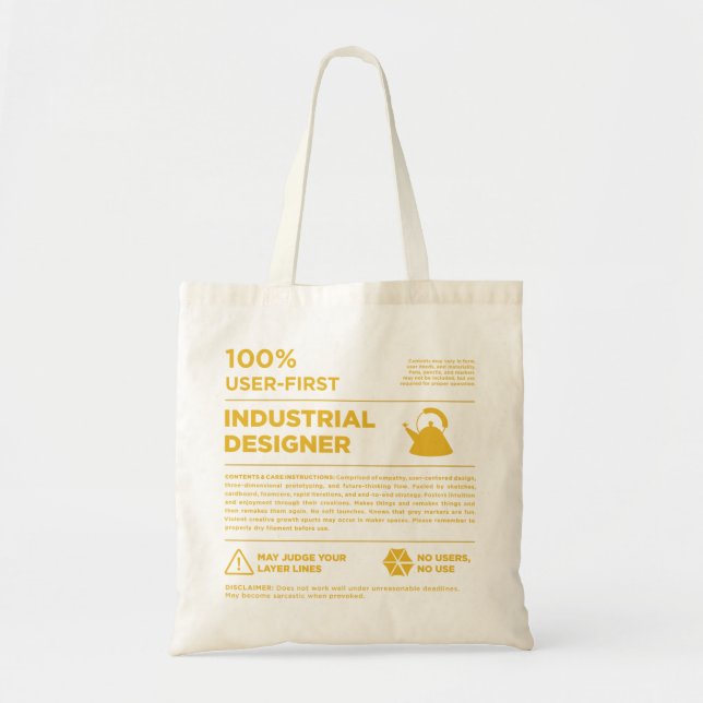 Tote Bag Étiquette de soin de conception industrielle Kean  (Devant)