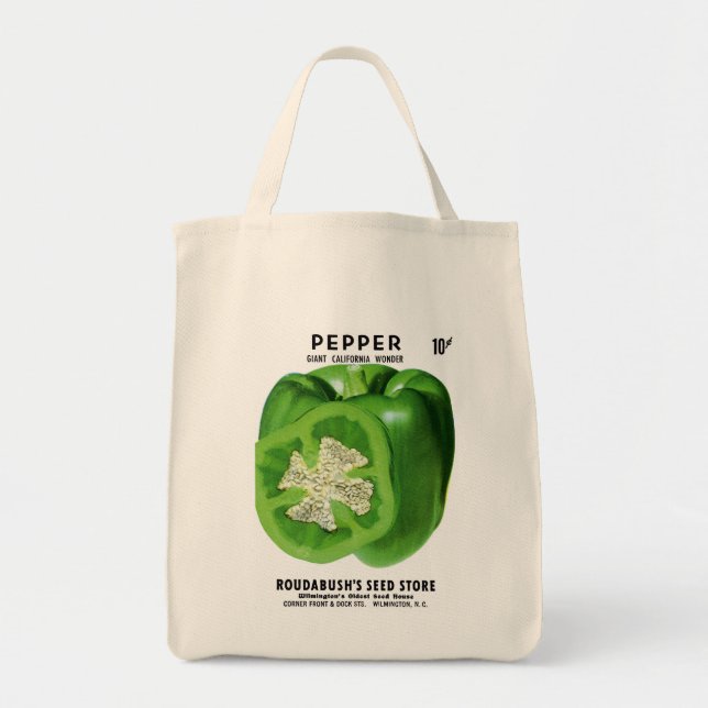 Tote Bag Étiquette Pepper Seed Packet (Devant)
