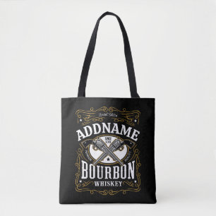 Tote Bag Étiquette Whiskey personnalisé Bourbon Vintage Gun