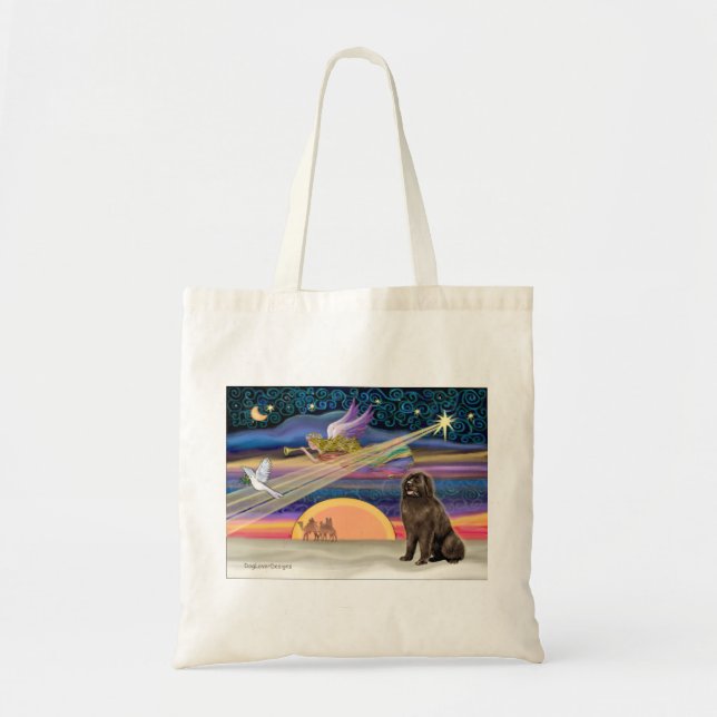 Tote Bag Étoile de Noël - Terre-Neuve (brun 2) (Devant)