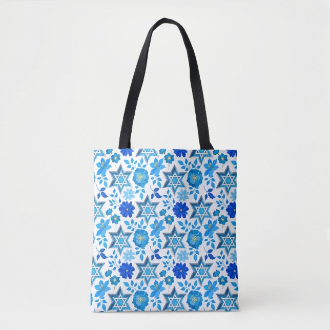 Tote Bag Étoile florale de david (Devant)
