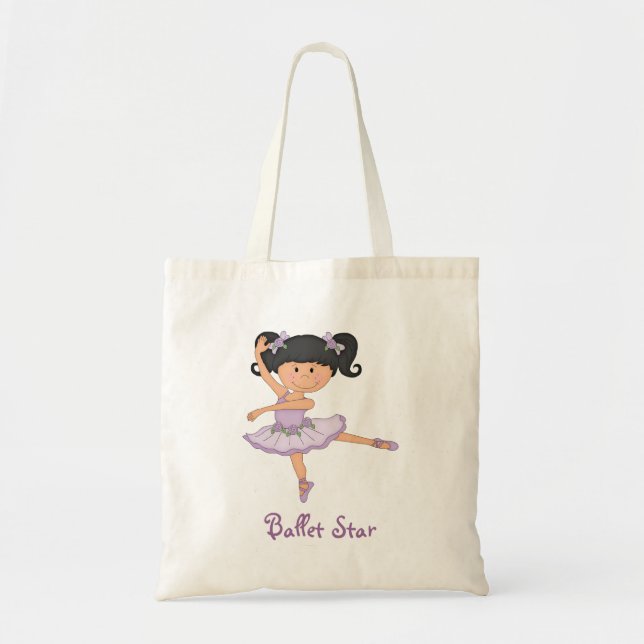 Tote Bag Étoile lilas mignonne de ballet de la ballerine 1 (Devant)