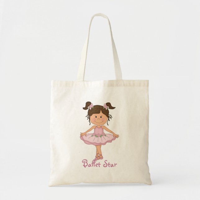 Tote Bag Étoile rose mignonne de ballet de la ballerine 3 (Devant)