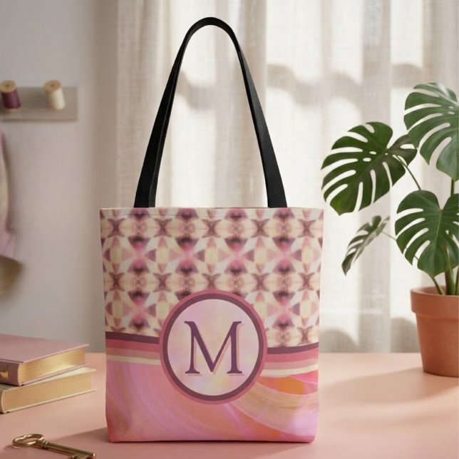Tote Bag Étoiles connectées rose et jaune (Créateur téléchargé)