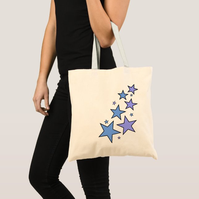 Tote Bag Étoiles de bleu et de pourpre (Devant (produit))