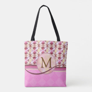 Tote Bag Étoiles de connexion rose et jaune