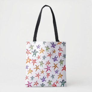 Tote Bag Étoiles de mer colorées, art Fourre-tout d'étoi