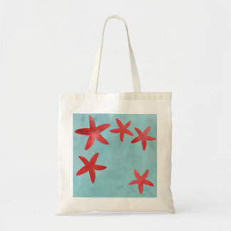 Tote Bag Étoiles de mer rouges et bleues