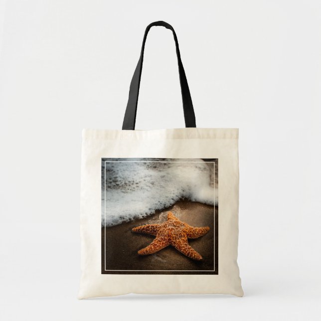 Tote Bag Étoiles de mer seules sur la plage (Devant)