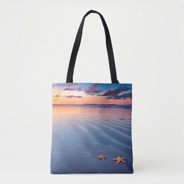 Tote Bag Étoiles de mer sur le sable (Devant)