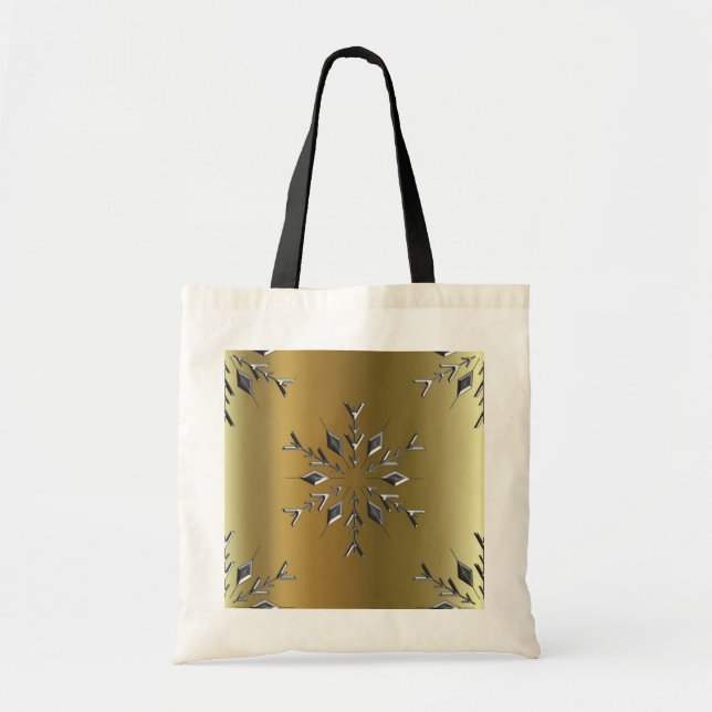 Tote Bag Étoiles de Noël en argent (Devant)