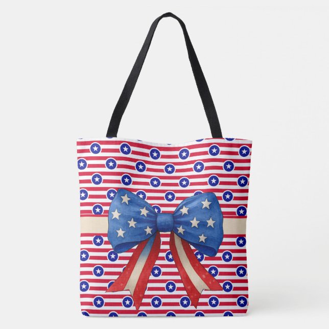 Tote Bag Étoiles Et Bandes (Dos)