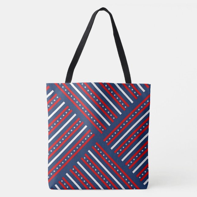 Tote Bag Étoiles et bandes (Devant)