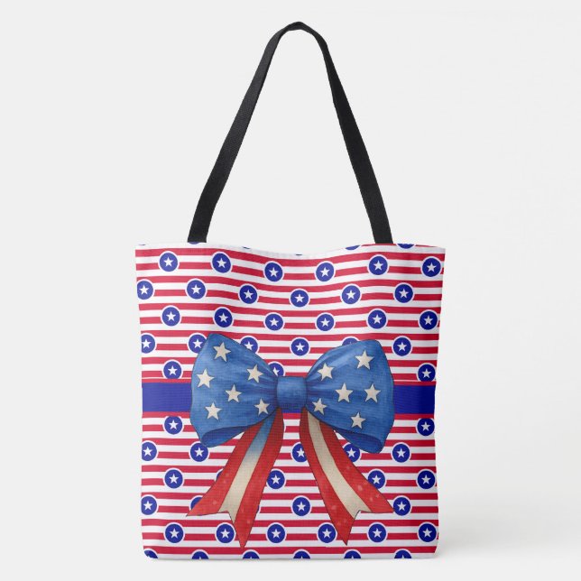 Tote Bag Étoiles Et Bandes (Dos)