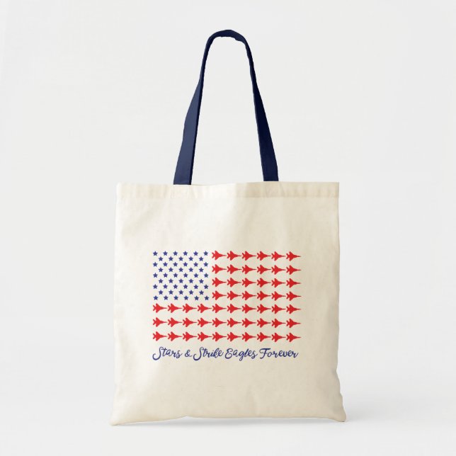 Tote Bag Étoiles et grève Eagles pour toujours, drapeau (Devant)