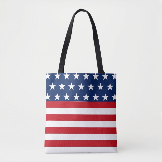 Tote Bag Étoiles et rayures Drapeau américain Patriotique (Devant)