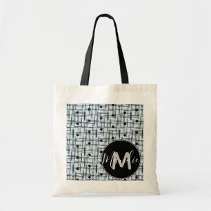 Tote Bag Étoiles Noires et Bleues Nom Bibliothèque Livres