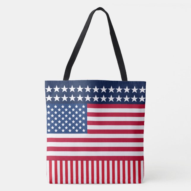Tote Bag Etoiles & rayures Drapeau Mashup Fourre-tout (Devant)