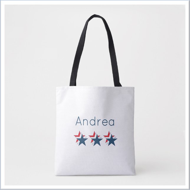 Tote Bag Étoiles rouges blanches et bleues (Créateur téléchargé)