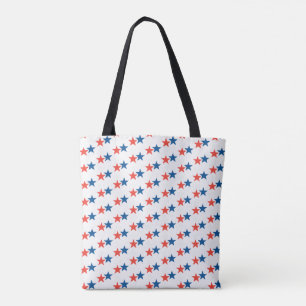 Tote Bag Étoiles rouges et bleues patriotiques USA