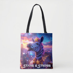Tote Bag Étoiles sur bandes avec ZEBRA ZANZIBAR