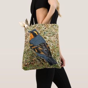 Tote Bag Étonnant oiseau-chanteur à grive variée dans l'her