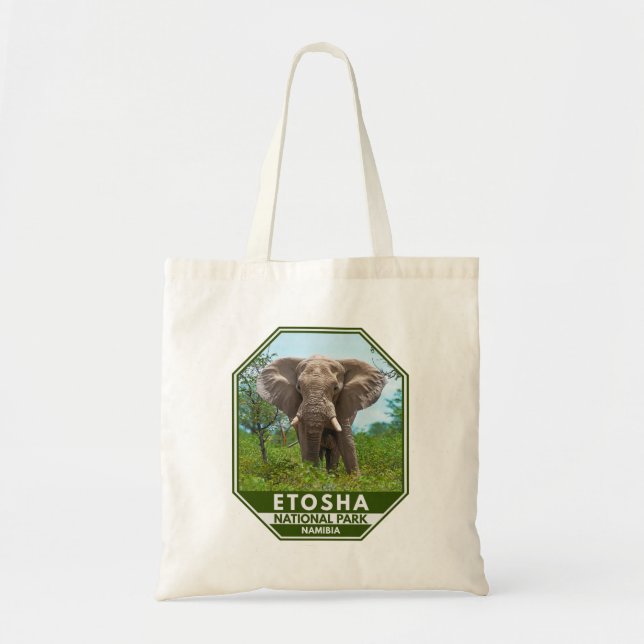 Tote Bag Etosha National Park Namibia Elephant Watercolor (Devant)
